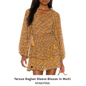 Minkpink (revolve) Tarsus Raglan flowy Sleeve Blouse in Multi